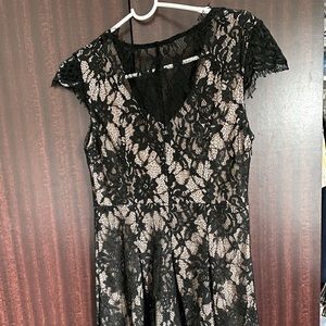 Lace Overlay Cap sleeve dress